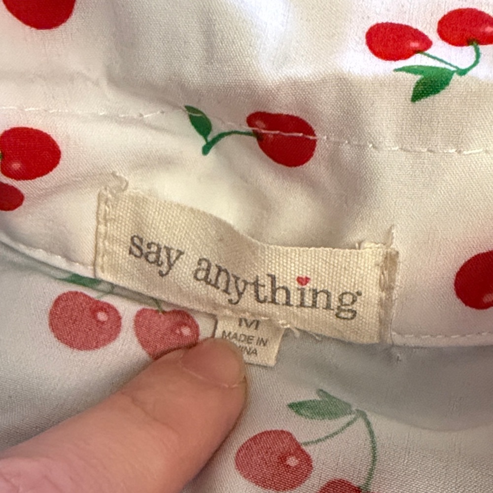 Cherry Print Button Down Shirt - Picture 2 of 4